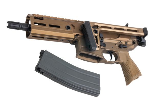 Salvo Precision MWS MCX Rattler .300BLK GBB エアソフトガン - 5.5インチ (マーキングなし) - ちゃいろ (ステンレススチールボルト)
