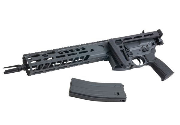 Salvo Precision MWS MCX Virtus 5.56 GBB エアソフトガン - 11.5インチ (マーキングなし) - グレー (ステンレススチールボルト)
