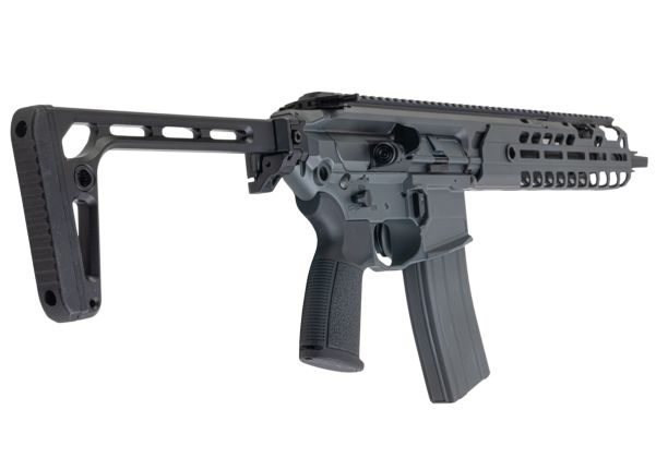 Salvo Precision MWS MCX Virtus 5.56 GBB エアソフトガン - 11.5インチ (マーキングなし) - グレー (ステンレススチールボルト)
