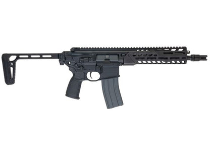 Salvo Precision MWS Spear LT CSAW 5.56 GBB エアソフトガン - 10.5インチ (マーキングなし) - ブラック (ステンレススチールボルト)
