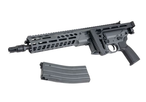 Salvo Precision MWS Spear LT CSAW 5.56 GBB エアソフトガン - 10.5インチ (マーキングなし) - GY (ステンレススチールボルト)
