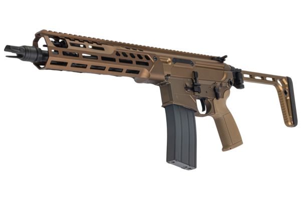 Salvo Precision MWS Spear LT 5.56 GBB エアソフトガン - 11.5インチ (マーキングなし) - ちゃいろ (ステンレススチールボルト)
