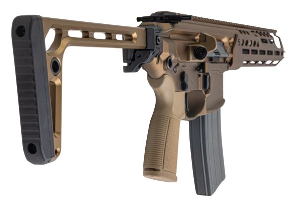 Salvo Precision MWS Spear LT 5.56 GBB エアソフトガン - 11.5インチ (マーキングなし) - ちゃいろ (ステンレススチールボルト)
