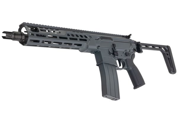 Salvo Precision MWS Spear LT 5.56 GBB エアソフトガン - 11.5インチ (マーキングなし) - グレー (ステンレススチールボルト)
