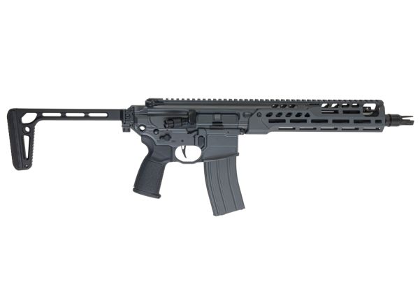 Salvo Precision MWS Spear LT 5.56 GBB エアソフトガン - 11.5インチ (マーキングなし) - グレー (ステンレススチールボルト)
