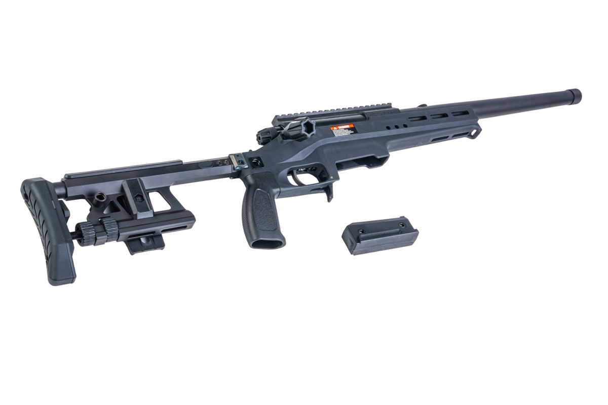 SilverBack TAC 41 L エアソフト ボルトアクションライフル、ライトシャーシ＆アルミストック（スポーツバージョン、ブラック）