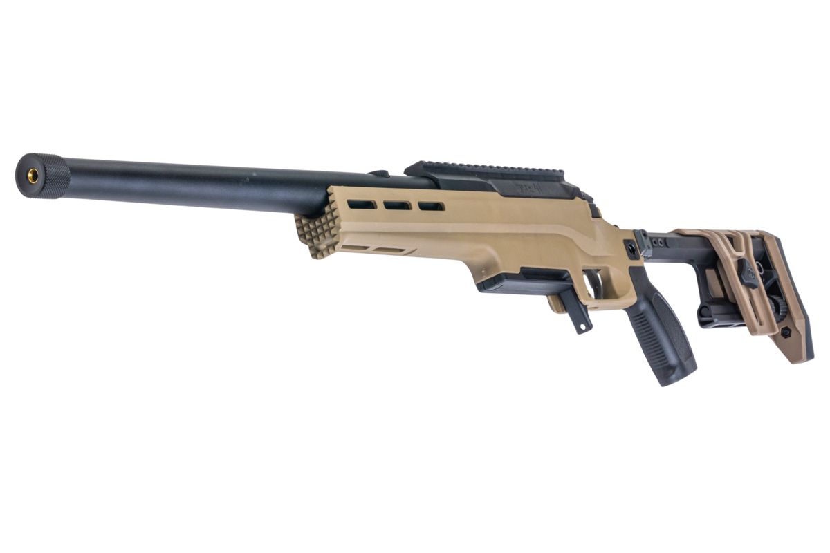 SilverBack TAC 41 L エアソフト ボルトアクションライフル、ライトシャーシ＆アルミストック（スポーツバージョン、FDE）