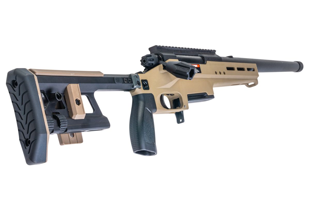 SilverBack TAC 41 L エアソフト ボルトアクションライフル、ライトシャーシ＆アルミストック（スポーツバージョン、FDE）