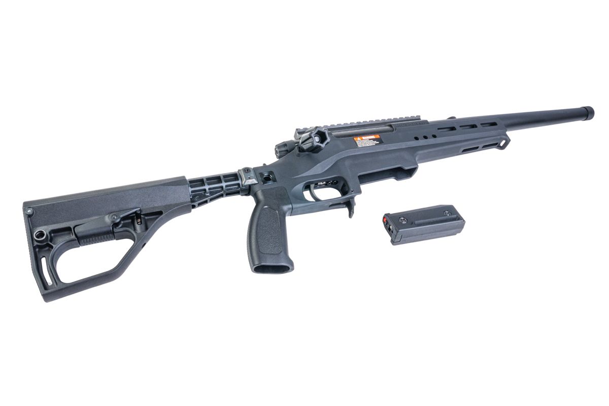 Silverback TAC 41 L エアソフト ボルトアクションライフル、ライトシャーシ＆バッファーーストック（スポーツバージョン、ブラック）