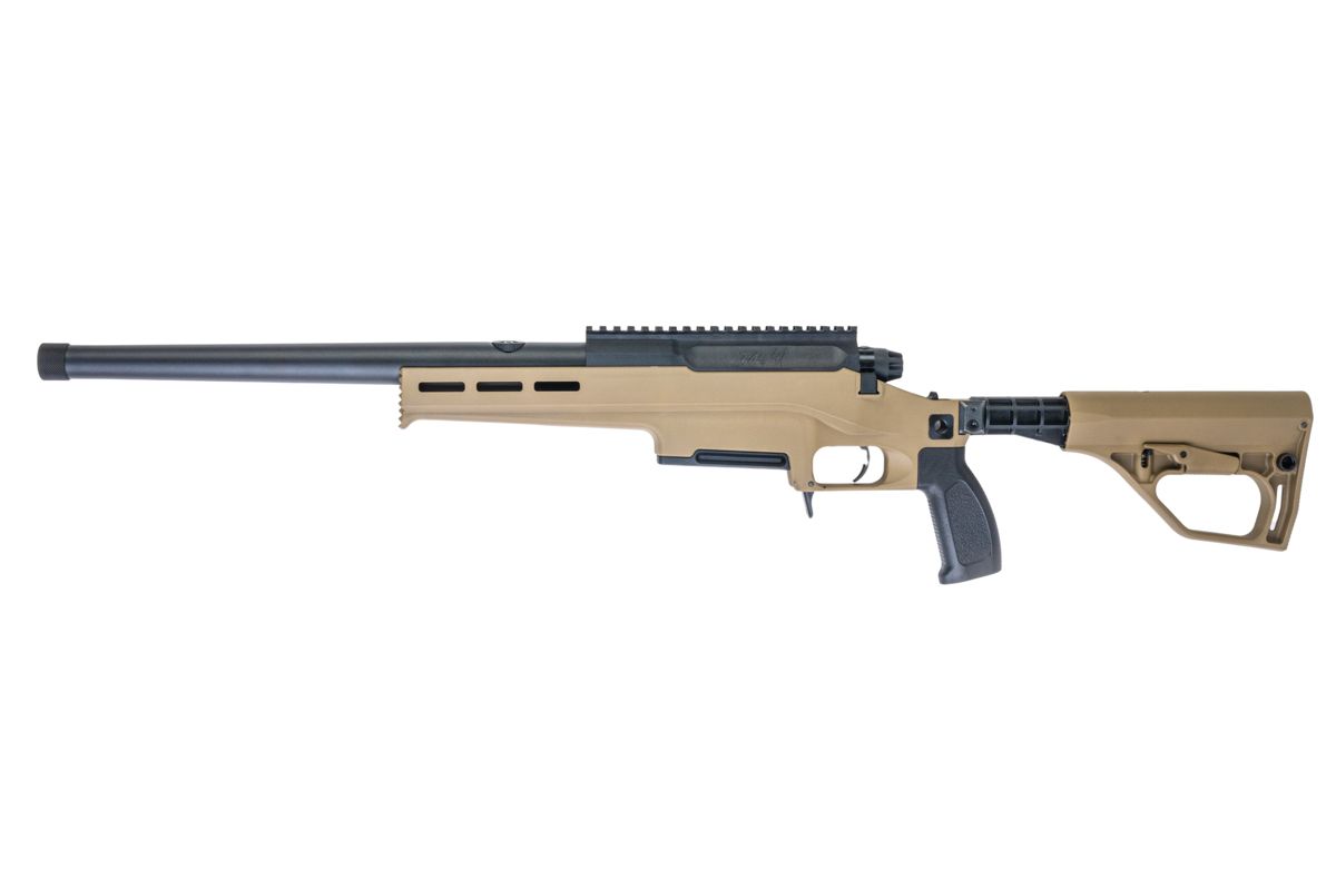 Silverback TAC 41 L エアソフト ボルトアクションライフル、ライトシャーシ＆バッファーーストック（スポーツバージョン、FDE）