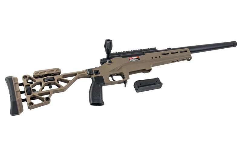 Silverback TAC 41 L エアソフトボルトアクションライフル、ライトシャーシ＆リーコンストック（スポーツバージョン、FDE）