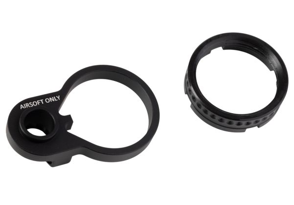 Dytac SLR M4 GBB バッファーーチューブ アッセンブリー（キャッスルナット＆エンドプレート付き）- ブラック（SLR Rifleworks ライセンス製品）
