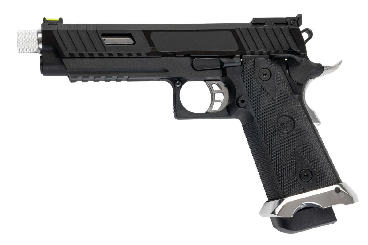 SRC KIKIMORA ハイキャパ 5.1 エアソフト GBB ピストル - 銀(ぎん)バレル、マグウェル、トリガー、サムセーフティ