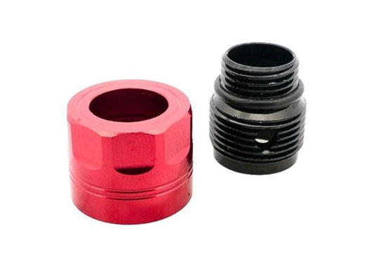 Dr. Black ス赤アダプターー タイプA (赤、アルミニウム / アルミ) - 11mm CW から 14mm CCW