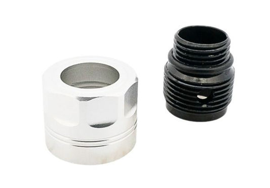 Dr. Black ス赤アダプターー タイプA (銀(ぎん)、アルミニウム / アルミ) - 11mm CW から 14mm CCW