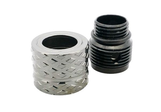 Dr. Black ス赤アダプターー タイプB (グレー、アルミニウム / アルミ) - 11mm CW から 14mm CCW
