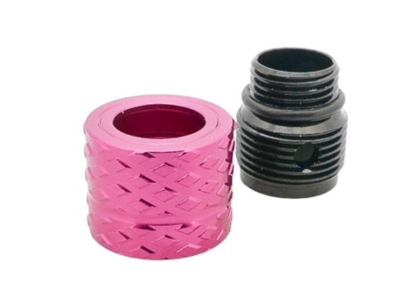 Dr. Black ス赤アダプターー タイプ B (マゼンタ、アルミニウム / アルミ) - 11mm CW から 14mm CCW