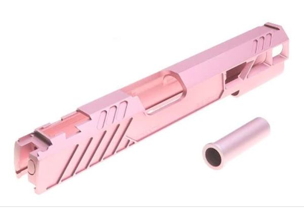 Dr. Black Tokyo Marui ハイキャパ5.1 GBB GBBスライド (タイプ507、アルミ、ピンク)