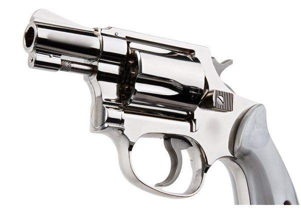 TANAKA S&W M36 2 インチ スクエア バット トラビス モデル - ニッケル仕上げモデルガン