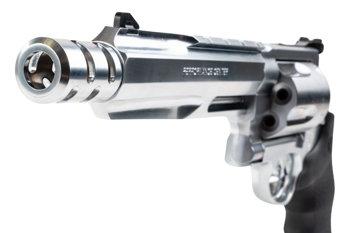 Tanaka S&W M500 パフォーマンスセンター ガスリボルバー (Ver. 2、6.5インチ) - ステンレス仕上げ