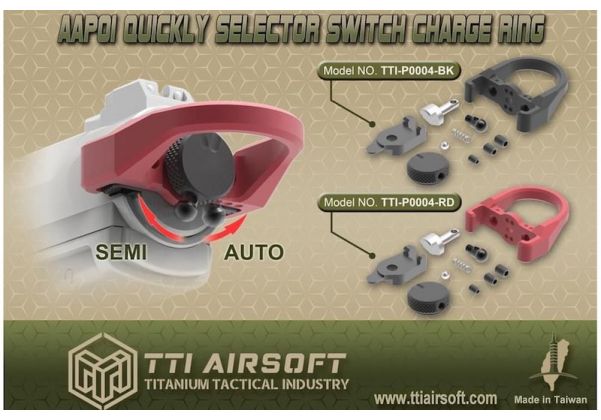 TTI AIRSOFT アクション アーミー AAP 01 GBB エアソフト セレクター スイッチ 充電リング - レッド