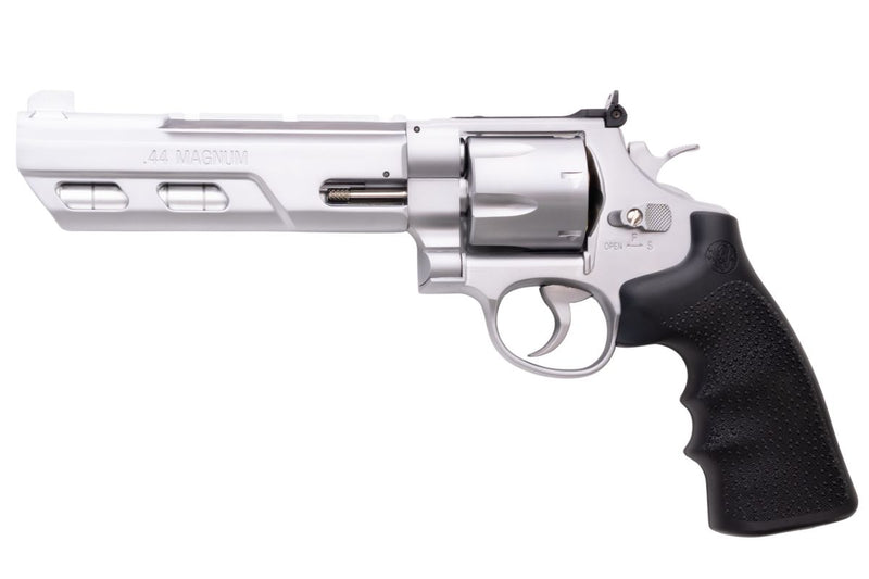 UMAREX S&W 629 コンペティター エアソフト リボルバー CO2 (6 インチ、ブラック グリップ、6MM バージョン) - 銀(ぎん) (WINGUN 製)