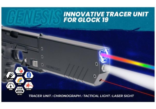ACETECH Genesis Bifrost トレーサーユニット（コンパク）G19用 - ブラック-AIRSOFT GOGO エアガン・サバゲー用品通販