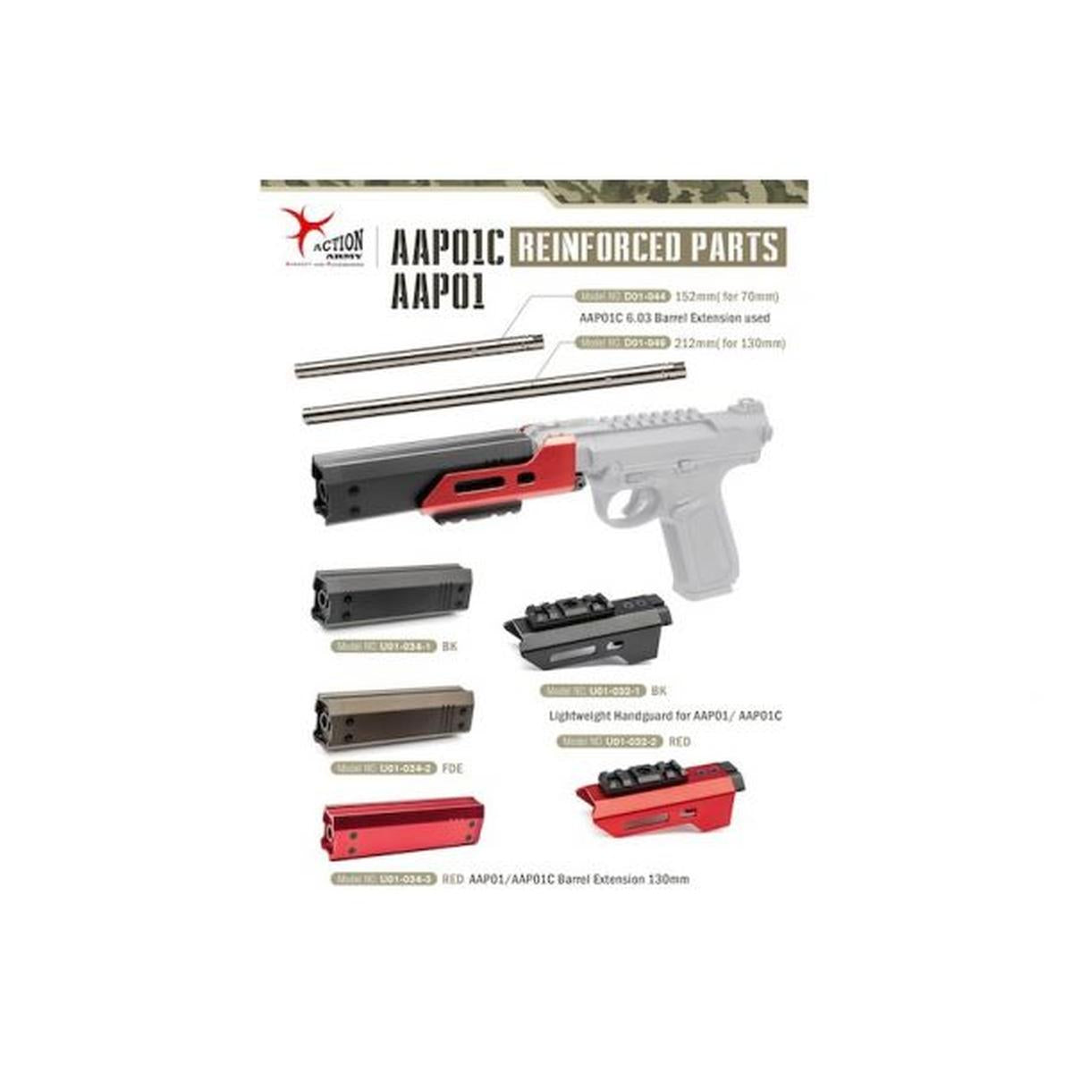 ACTION ARMY AAP01 / AAP01C GBB バレル エクステンション (130MM、FDE)-AIRSOFT GOGO エアガン・サバゲー用品通販