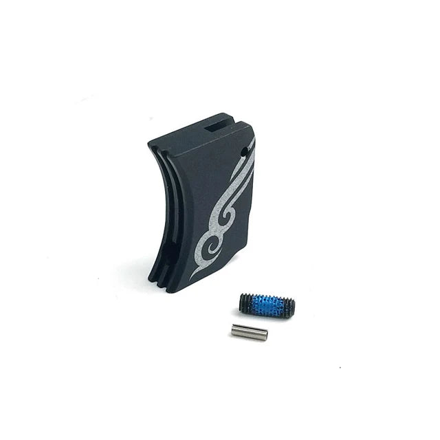 AIP レーザー加工アルミトリガー - タイプ3 ハイキャパ GBB 用 (AIP016-TM51-3)-ロング-AIRSOFT GOGO エアガン・サバゲー用品通販