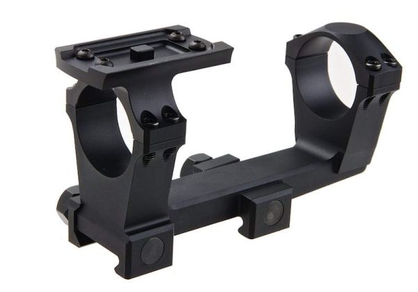 Airsoft Artisan NFスタイル 30mm 一体型(いったいけい)マウント（T1スコープリングインターフェース付き）（CNCアルミニウム / アルミ、ブラック）-AIRSOFT GOGO エアガン・サバゲー用品通販