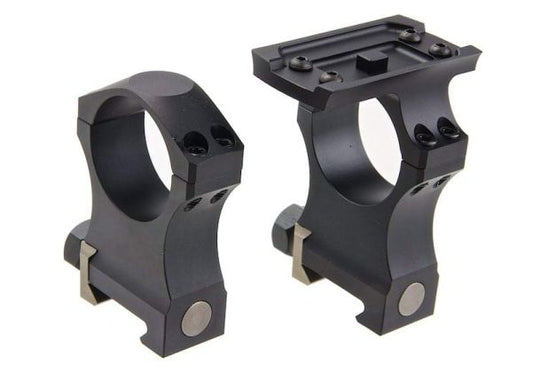 Airsoft Artisan NFスタイル 30mmスコープマウント（T1スコープリングインターフェース付き）（CNCアルミニウム / アルミ、ブラック）-AIRSOFT GOGO エアガン・サバゲー用品通販