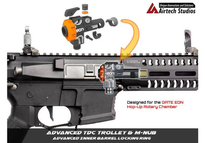 Airtech Studios GATE EON M4 ロータリーチャンバー TDC トロリー & インナーバレルロック（M-Nub 付き）-AIRSOFT GOGO エアガン・サバゲー用品通販