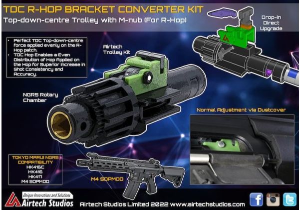 Airtech Studios Tokyo Marui NGRS ホップアップ TDC ブラケットコンバーターーキット (Rホップ / フラットホップ / Maple Leaf MR)-AIRSOFT GOGO エアガン・サバゲー用品通販