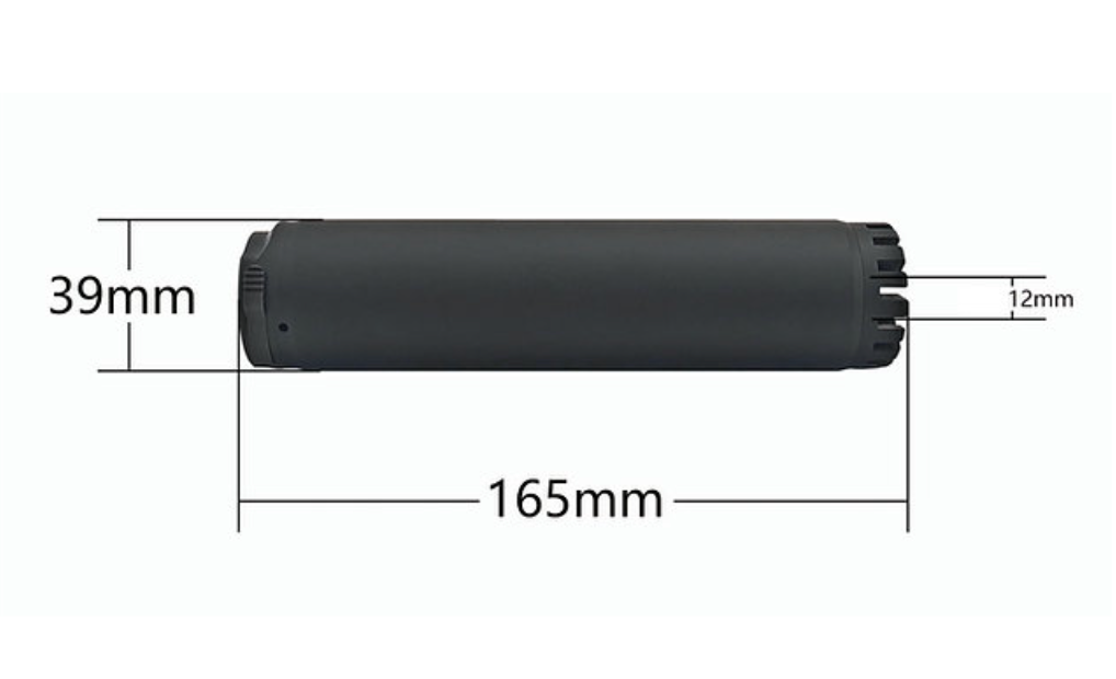 AKATSUKI BTスタイル MARS 5.56 QD 6.5インチサプレッサー（カスタムマーキング付き、トレーサーセットアップ済み）- ブラック-AIRSOFT GOGO エアガン・サバゲー用品通販