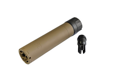 AKATSUKI SIG SLX 7.62 ダミーサプレッサー（フラッシュハイダー付き、トレーサー装着済み）- ダークアース-AIRSOFT GOGO エアガン・サバゲー用品通販