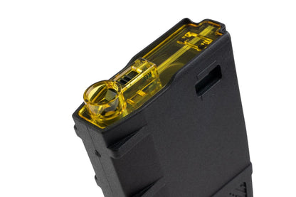Amarok Sports ポリマー ミッド キャップ マガジン (AEG 用、250 発、ブラック/イエロー)-AIRSOFT GOGO エアガン・サバゲー用品通販