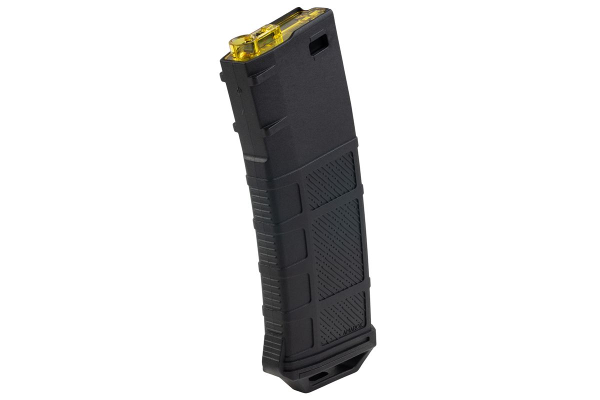 Amarok Sports ポリマー ミッド キャップ マガジン (AEG 用、250 発、ブラック/イエロー)-AIRSOFT GOGO エアガン・サバゲー用品通販