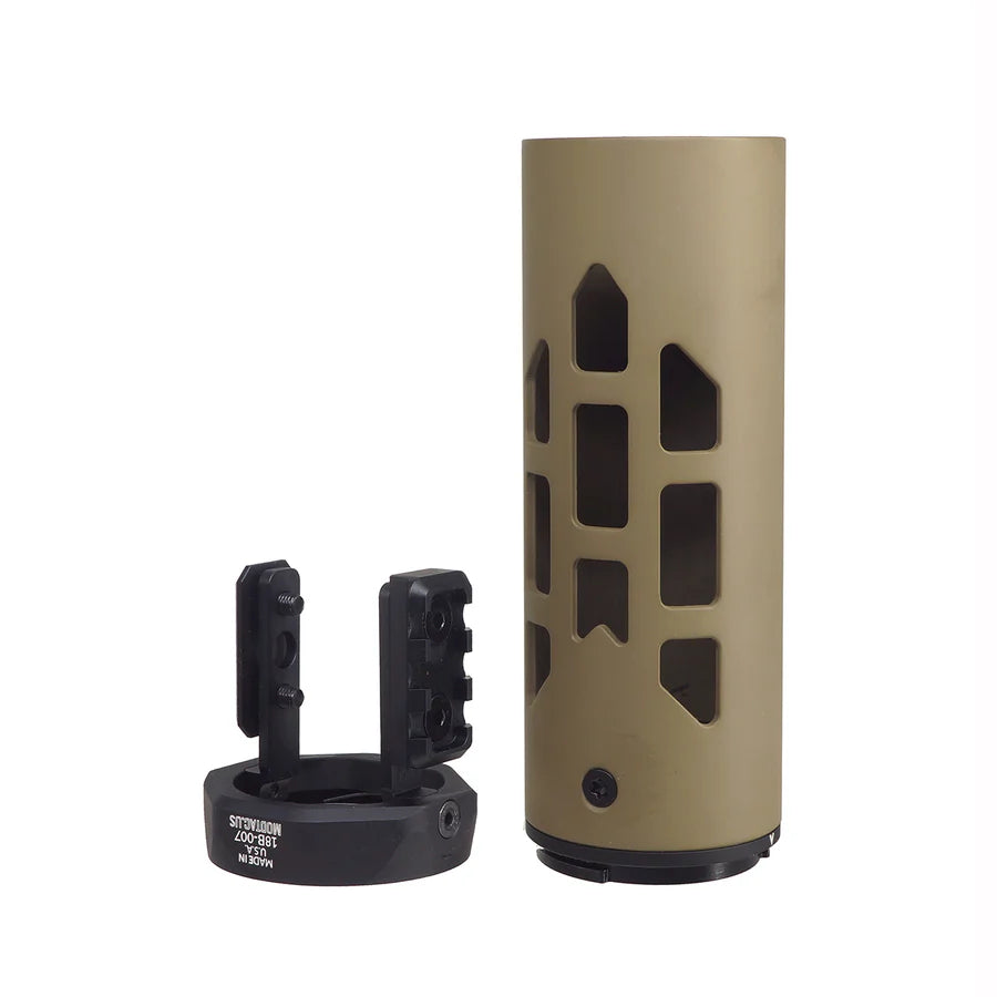 Angry Gun 6.5インチ カーボンファイバー M-RACスタイル サプレッサー密封(みっぷう)ド タイプA - ダークアース-AIRSOFT GOGO エアガン・サバゲー用品通販