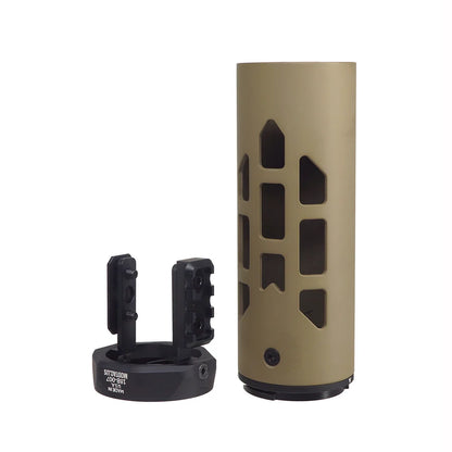 Angry Gun 6.5インチ カーボンファイバー M-RACスタイル サプレッサー密封(みっぷう)ド タイプA - ダークアース-AIRSOFT GOGO エアガン・サバゲー用品通販