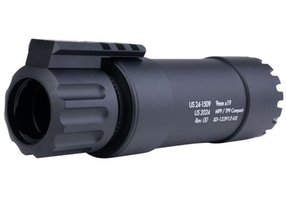 Angry Gun KWA MP9 / KSC TP9 コンパクサプレッサー - トレーサーバージョン (ブラック、AGトレーサーシステム搭載 - フレイムエフェクト)-AIRSOFT GOGO エアガン・サバゲー用品通販