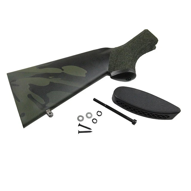 APS 870 ポリススタイルストック（スティップル付き）（APS-CAM140）-マルチカムブラック-AIRSOFT GOGO エアガン・サバゲー用品通販