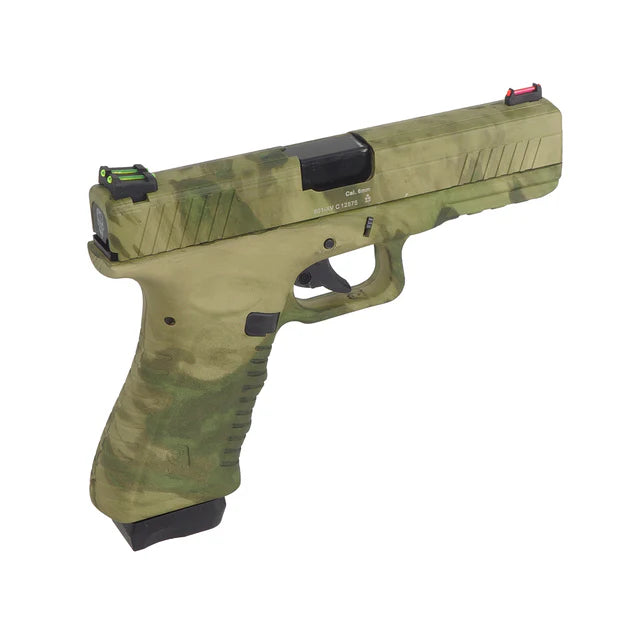 APS アクション コンバット ピストル ファイバー サイト付き CO2 GBB エアソフト (ACP601) - フォリッジグリーン-AIRSOFT GOGO エアガン・サバゲー用品通販