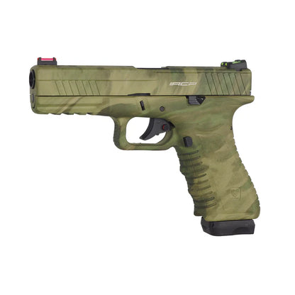 APS アクション コンバット ピストル ファイバー サイト付き CO2 GBB エアソフト (ACP601) - フォリッジグリーン-AIRSOFT GOGO エアガン・サバゲー用品通販