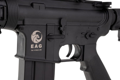 APS M4 CQB スタイル AEG エアソフト ライフル (EDGE II (機械の)メカボックスと MICRO FET を使用) - ブラック (4.5MMBBS)-AIRSOFT GOGO エアガン・サバゲー用品通販