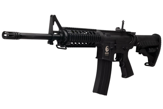 APS M4 CQB スタイル AEG エアソフト ライフル (EDGE II (機械の)メカボックスと MICRO FET を使用) - ブラック (4.5MMBBS)-AIRSOFT GOGO エアガン・サバゲー用品通販