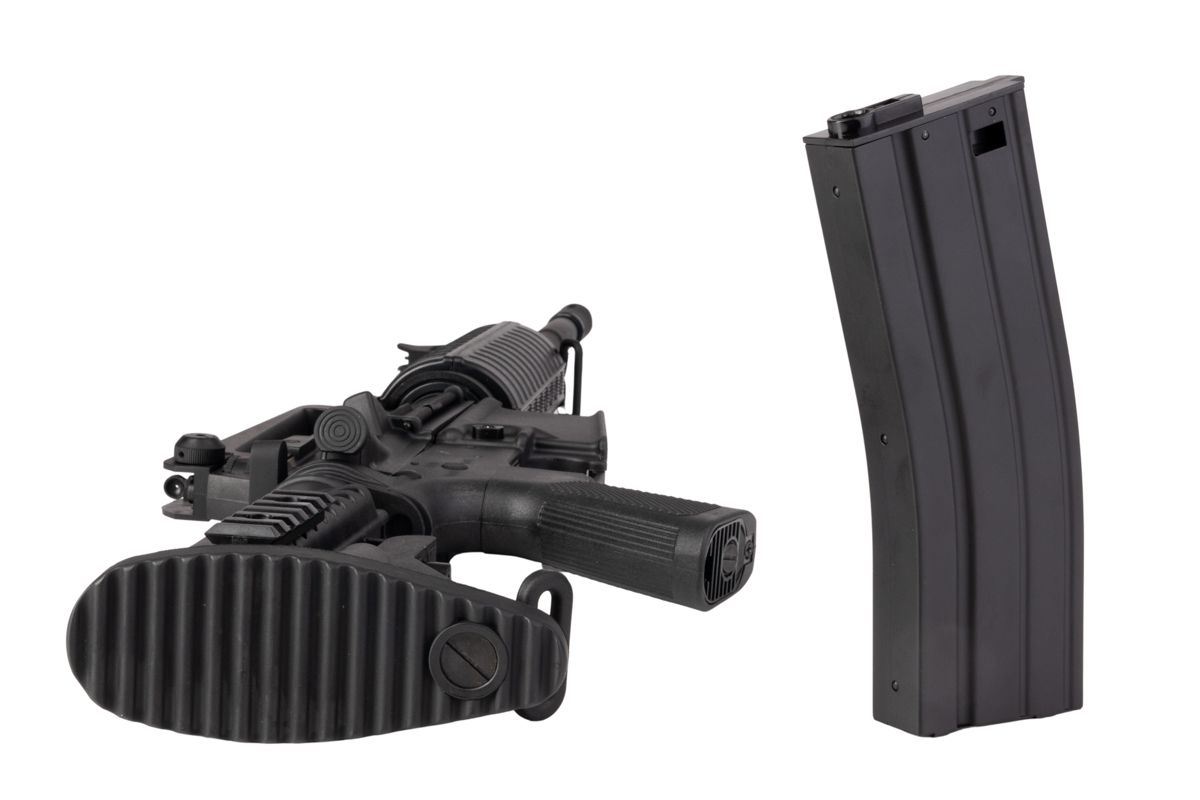 APS M4A1 AEG エアソフト ライフル (EDGE II (機械の)メカボックス、MICRO FET 使用) - ブラック (4.5MMBBS)-AIRSOFT GOGO エアガン・サバゲー用品通販