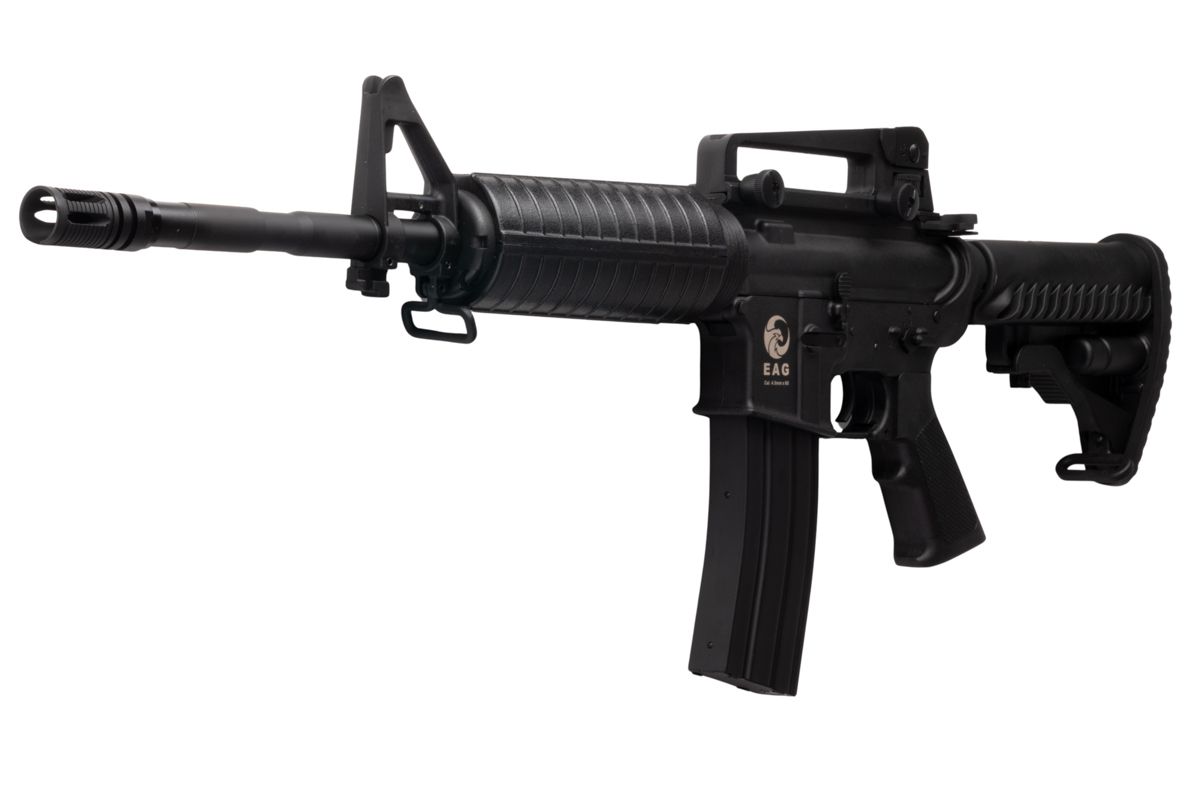 APS M4A1 AEG エアソフト ライフル (EDGE II (機械の)メカボックス、MICRO FET 使用) - ブラック (4.5MMBBS)-AIRSOFT GOGO エアガン・サバゲー用品通販
