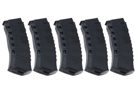 Arcturus AK12 マガジン (30/135 発、可変キャップ EMM エアソフト AEG マガジン) - ブラック (5 個 / 箱セット)-AIRSOFT GOGO エアガン・サバゲー用品通販