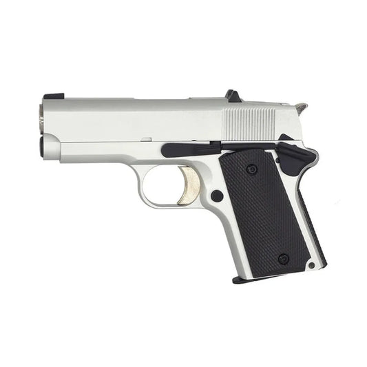 Army Armament デトニクス .45 シルバー GBB エアソフトピストル (ARMY-R45S)-AIRSOFT GOGO エアガン・サバゲー用品通販