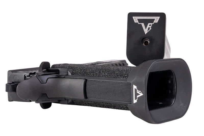 Army Armament JW3 TTI アルファ GBB エアソフト ピストル (CNC GBBスライド) ハンドメイド スティップリング グリップ付き - ブラック-AIRSOFT GOGO エアガン・サバゲー用品通販